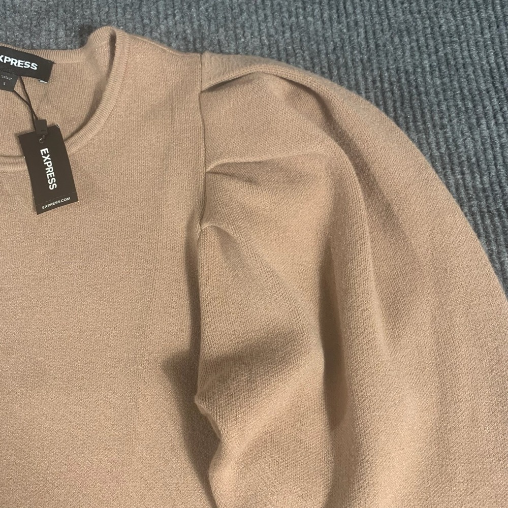 Express Sweater Womens Small Brown‎ Open Front  Cardigan Soft Comfort $108 New - Picture 6 of 14